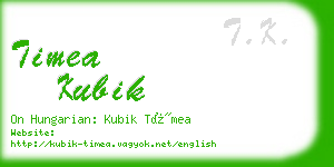 timea kubik business card